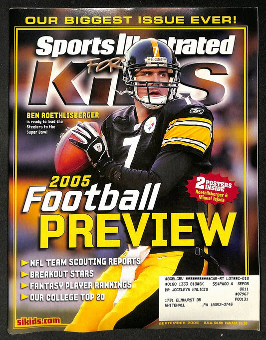 2005 Sports Illustrated for Kids Roethlisberger w/ Cards Bosh Nadal RC 211569