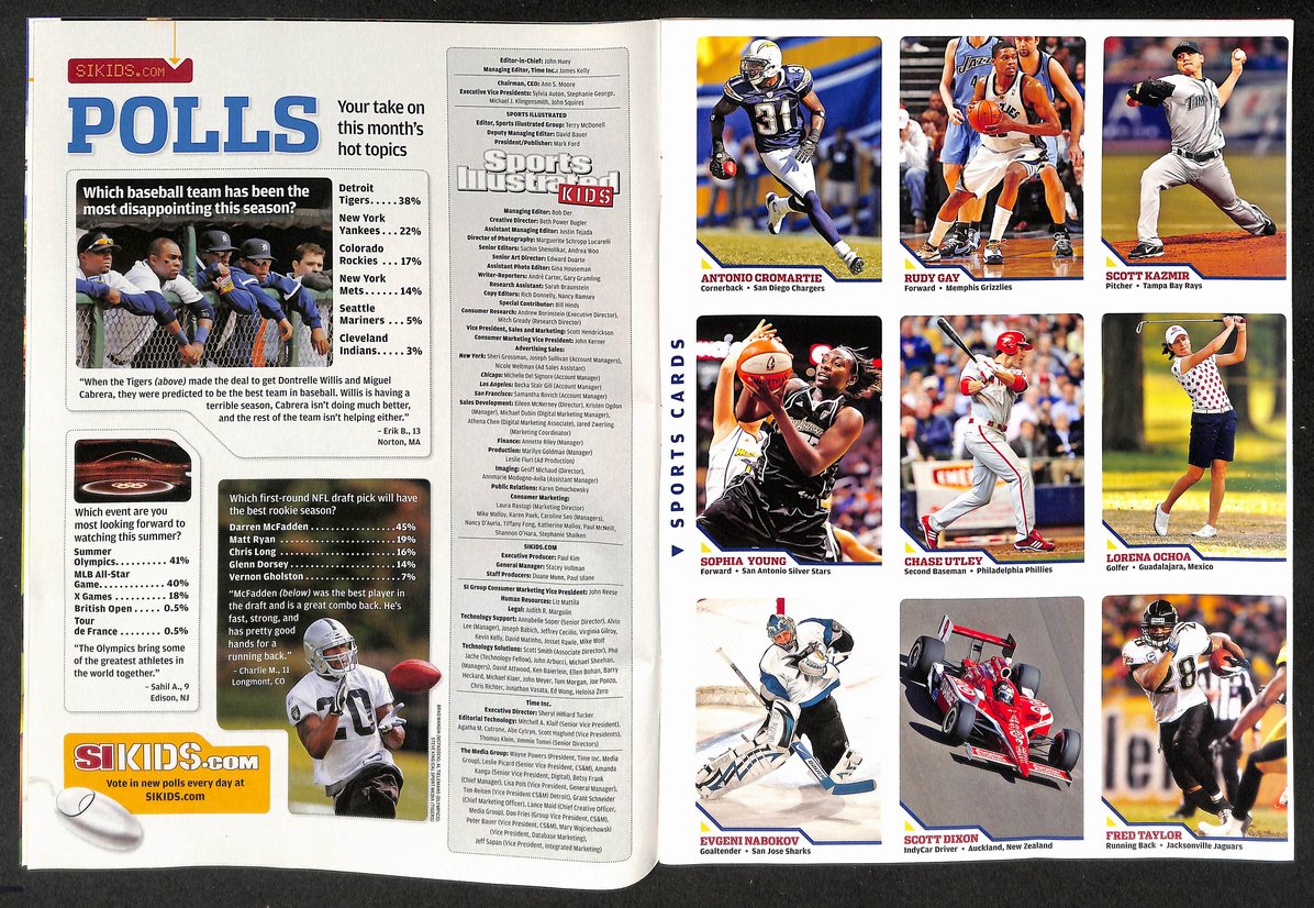 2008 Sports Illustrated for Kids X Games w/ Cards Utley Kazmir 211576