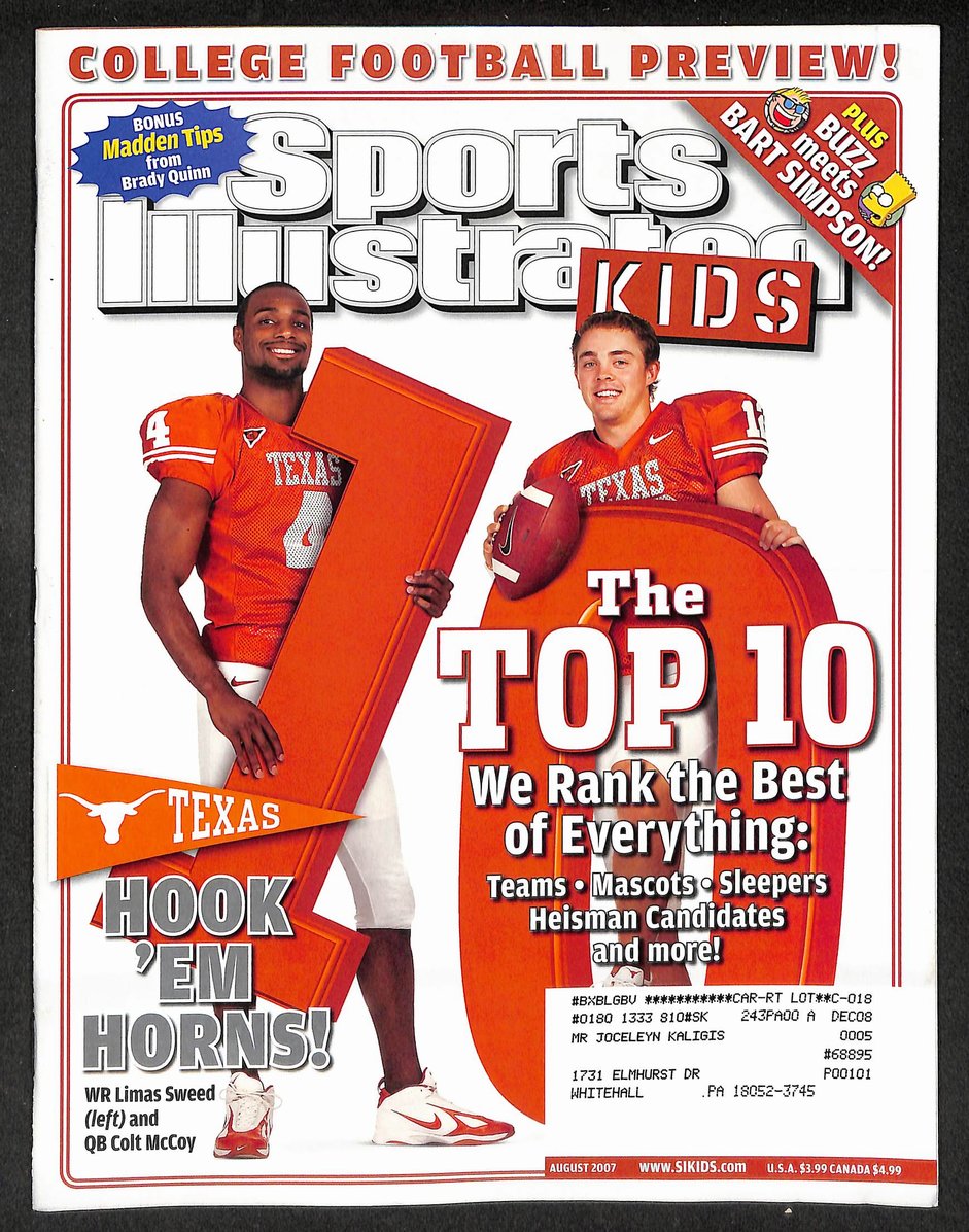 2007 Sports Illustrated for Kids Texas Longhorns w/ Cards Wayne Rooney 211578