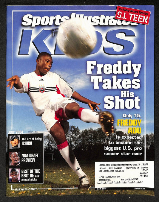 2004 Sports Illustrated for Kids Freddy Adu w/ Cards Lebron James Beckham 211583