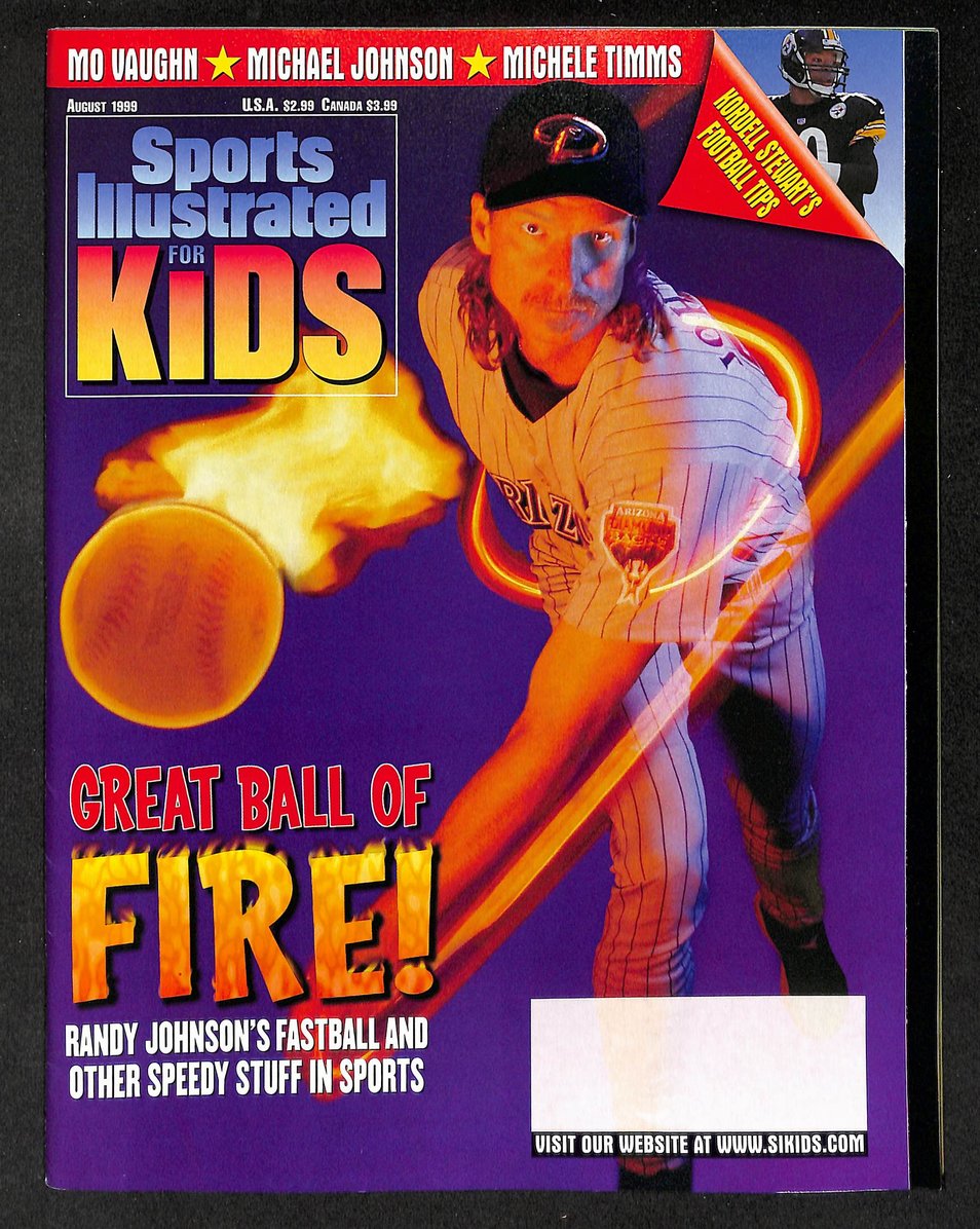 1999 Sports Illustrated for Kids Randy Johnson w/ Cards Vince Carter 211590