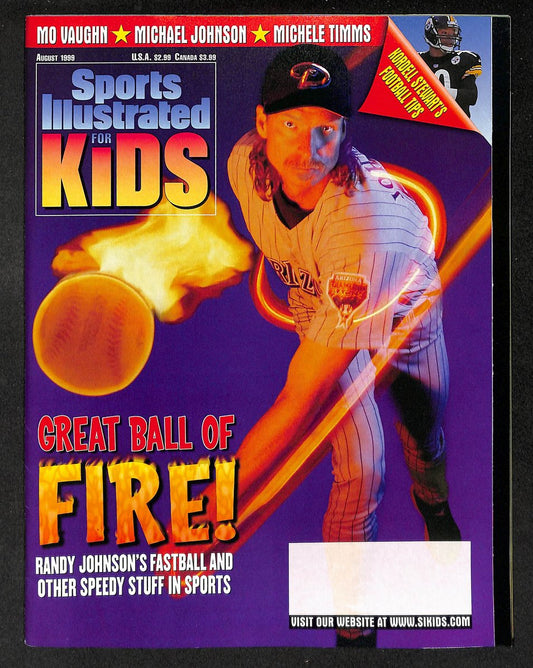 1999 Sports Illustrated for Kids Randy Johnson w/ Cards Vince Carter 211590