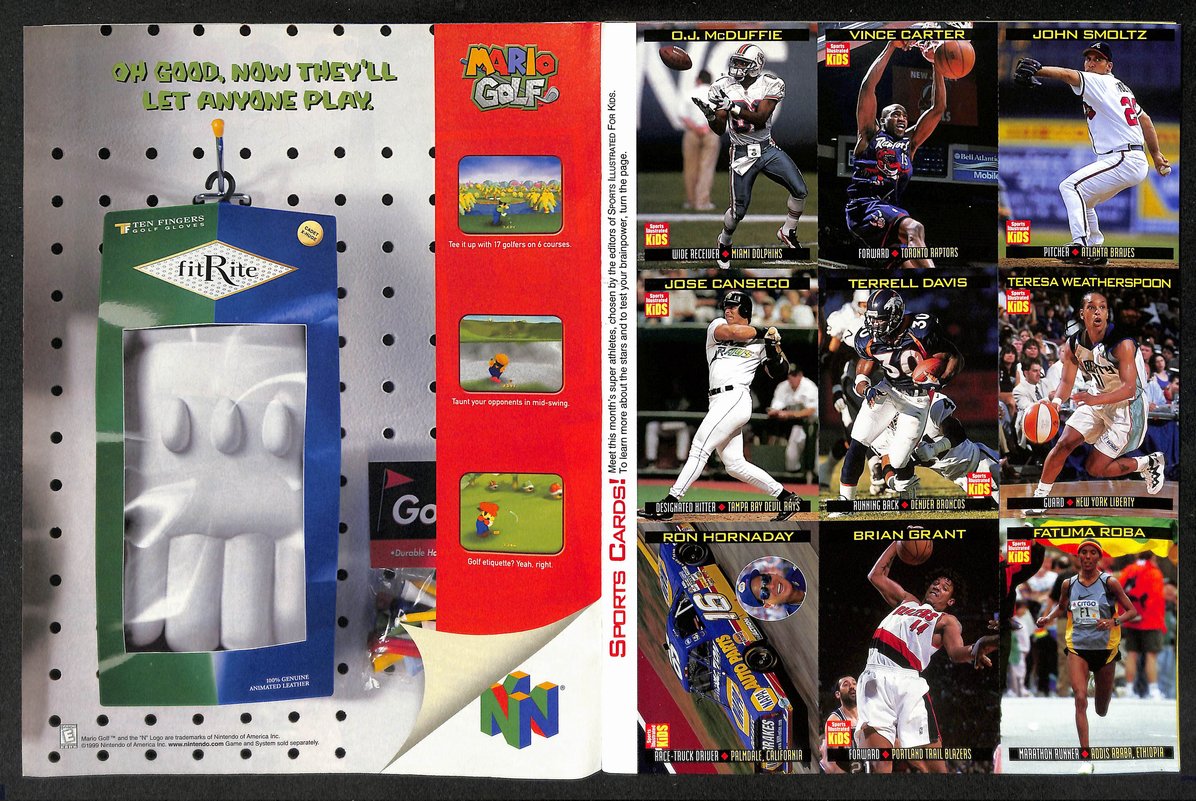 1999 Sports Illustrated for Kids Randy Johnson w/ Cards Vince Carter 211590