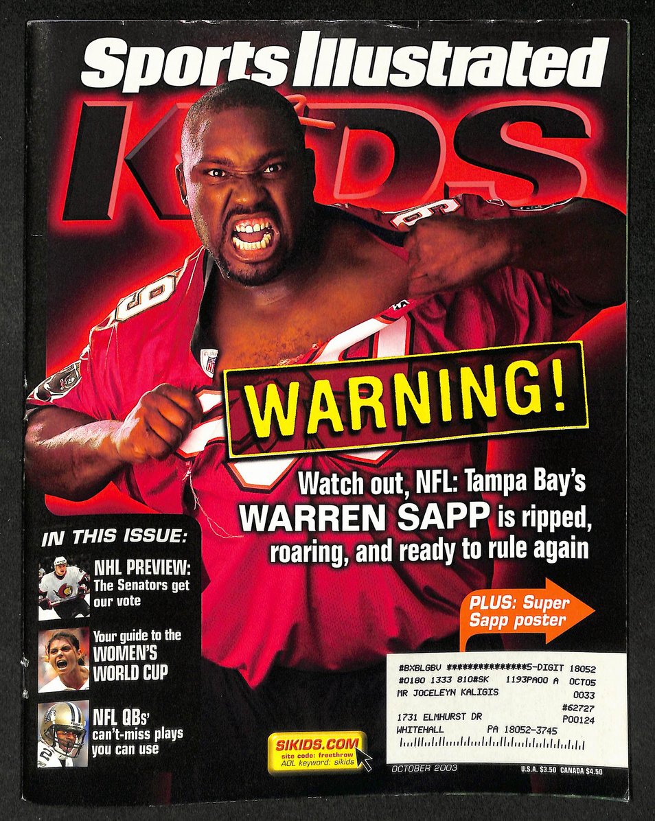 2003 Sports Illustrated for Kids Warren Sapp w/ Cards Eli Manning RC 211593