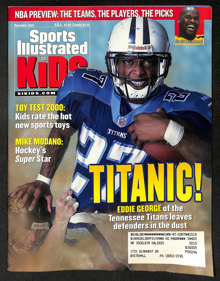 2000 Sports Illustrated for Kids Eddie George w/ Cards Sapp Kidd 211597
