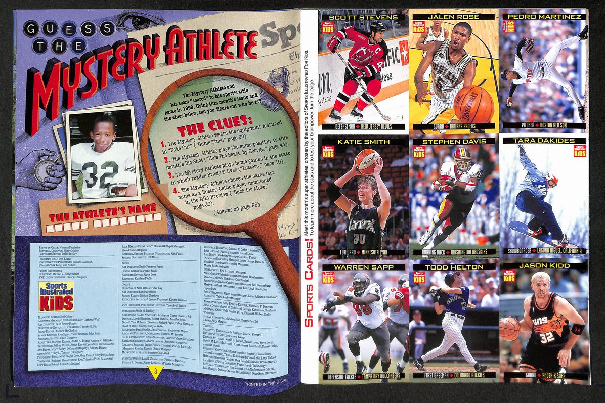 2000 Sports Illustrated for Kids Eddie George w/ Cards Sapp Kidd 211597