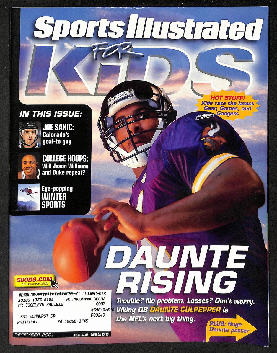 2001 Sports Illustrated for Kids Daunte Culpepper w/ Cards Vince Carter 211600