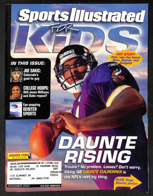 2001 Sports Illustrated for Kids Daunte Culpepper w/ Cards Vince Carter 211600