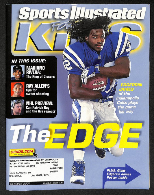2001 Sports Illustrated for Kids Edgerrin James w/ Cards O'Neal Garcia 211602