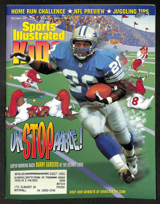 1998 Sports Illustrated for Kids Barry Sanders w/ Cards Schilling Smith 211606