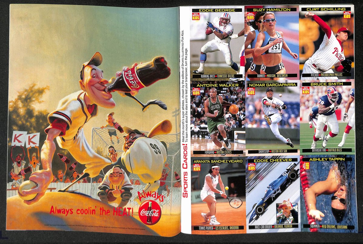 1998 Sports Illustrated for Kids Barry Sanders w/ Cards Schilling Smith 211606