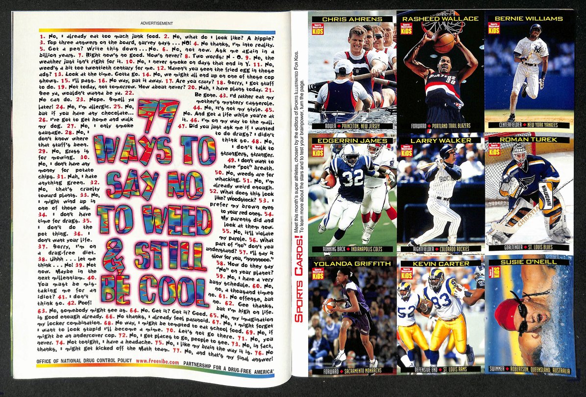 2000 Sports Illustrated for Kids Goldberg Steiner w/ Cards Williams 211611