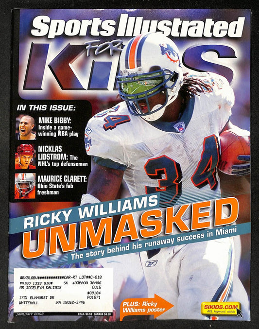 2003 Sports Illustrated for Kids Ricky Williams w/ Cards Sampras McGrady 211617