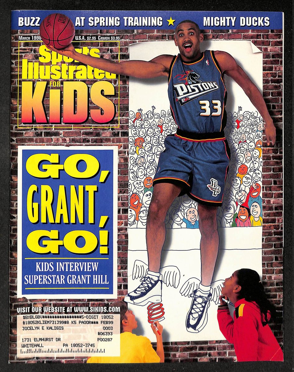 1998 Sports Illustrated for Kids Grant Hill w/ Cards Barry Sanders 211620
