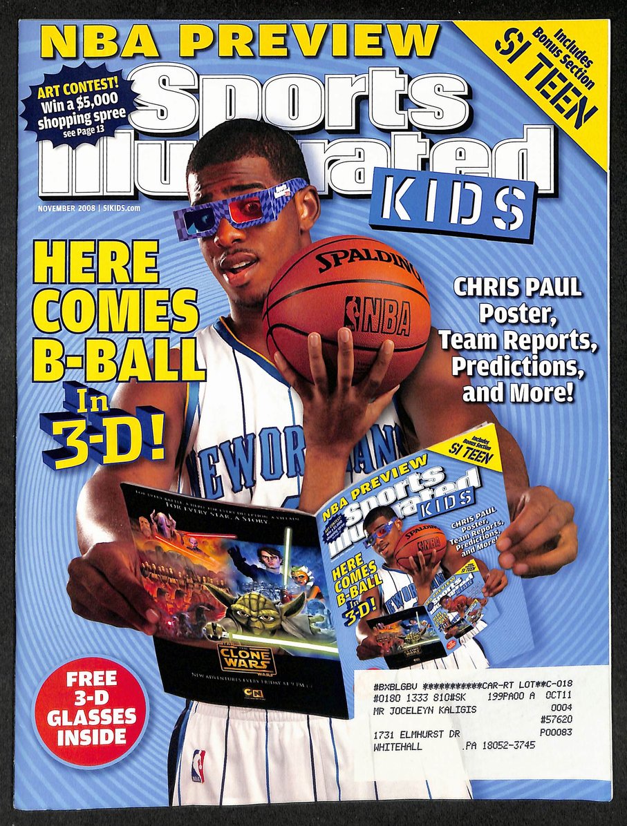 2008 Sports Illustrated for Kids Chris Paul 3D w/ Cards Kobe Bryant 211623