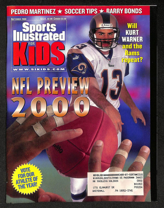 2000 Sports Illustrated for Kids Kurt Warner w/ Cards Bourque Harrison 211624