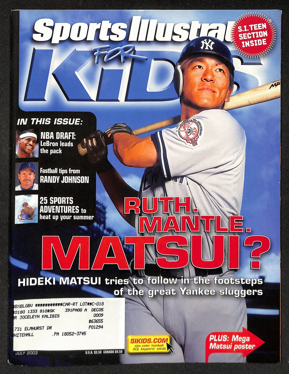 2003 Sports Illustrated for Kids Hideki Matsui w/ Cards Carmelo Anthony 211626