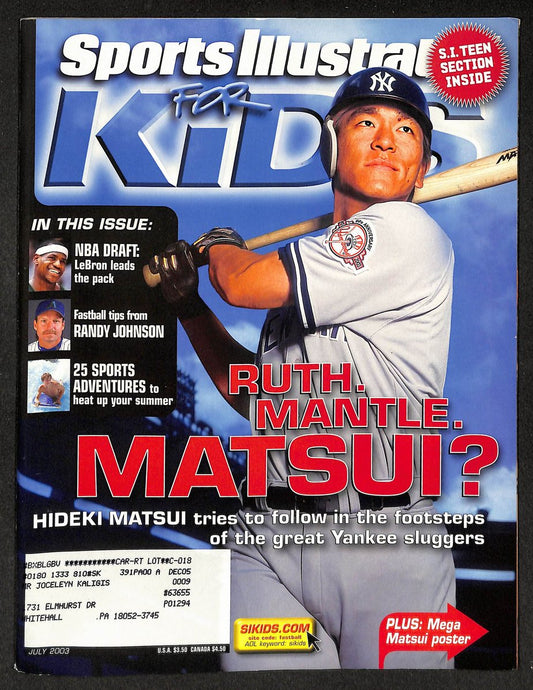 2003 Sports Illustrated for Kids Hideki Matsui w/ Cards Carmelo Anthony 211626