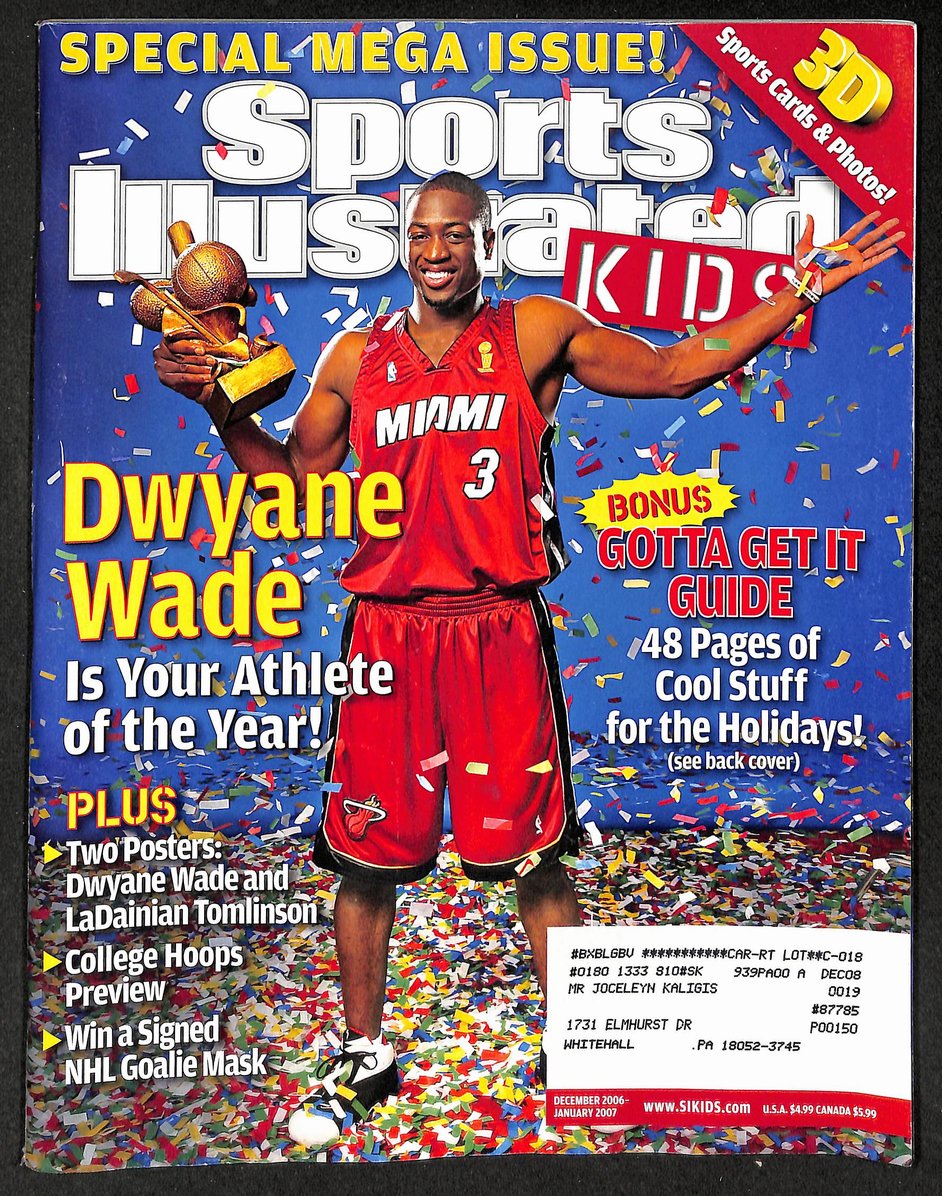 2007 Sports Illustrated for Kids Dwyane Wade w/ 3D Cards Brady Woods 211560