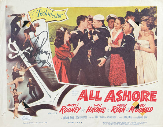 Mickey Rooney Signed/Autographed 11x14 Lobby Card "All Ashore" JSA 211657