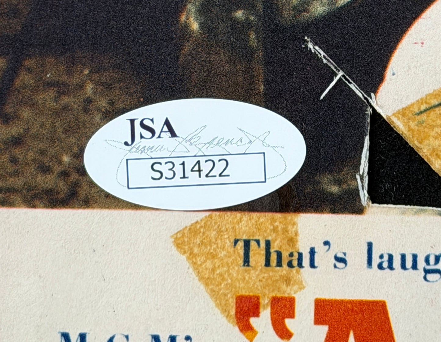 Mickey Rooney Signed/Auto 11x14 Lobby Card "A Slight Case of Larceny" JSA 211658