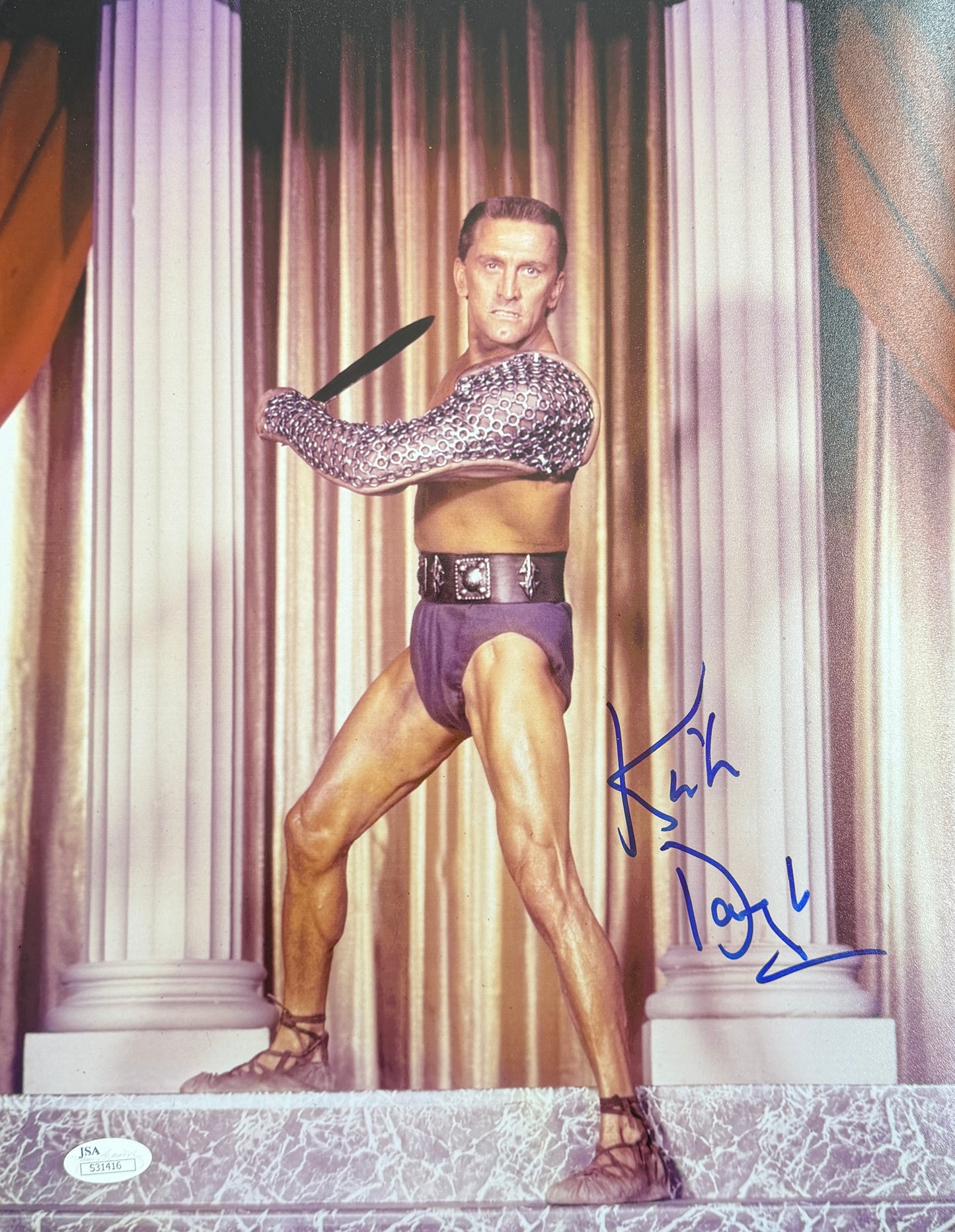 Kirk Douglas Autographed/Signed 11x14 Photo Spartacus JSA 211679