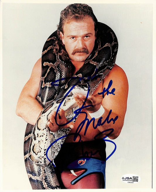 Jake The Snake Roberts Autographed/Signed 8x10 Photo WWF JSA BA211701