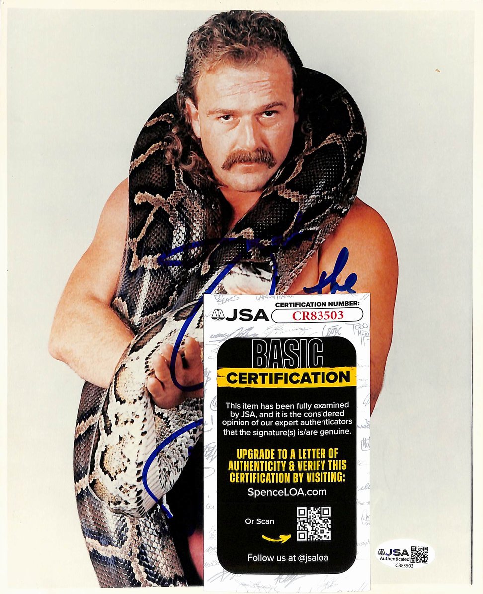 Jake The Snake Roberts Autographed/Signed 8x10 Photo WWF JSA BA211701