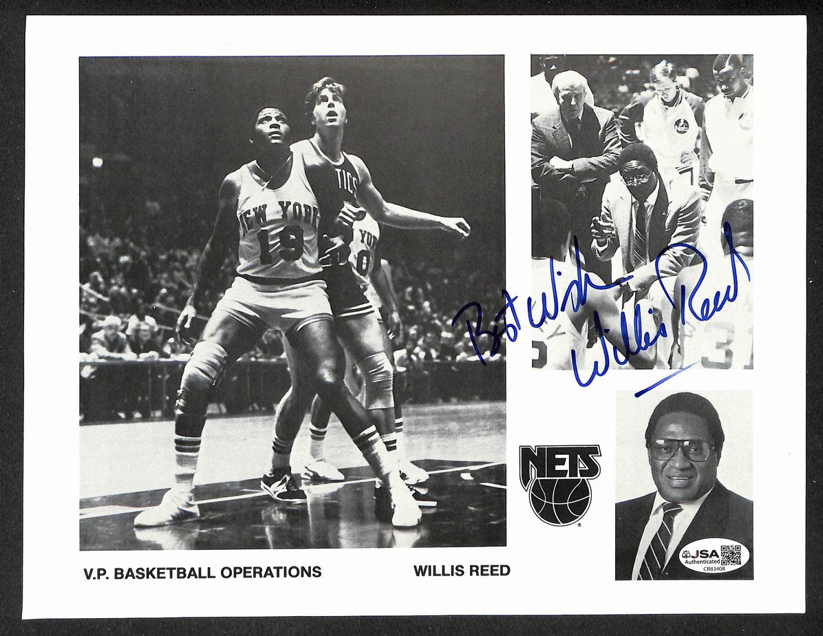 Willis Reed HOF Autographed/Signed 8x10 Photo Knicks JSA BA211709