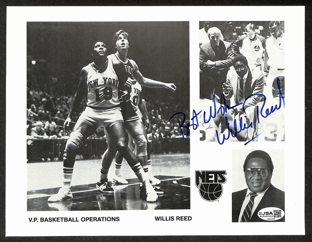 Willis Reed HOF Autographed/Signed 8x10 Photo Knicks JSA BA211710