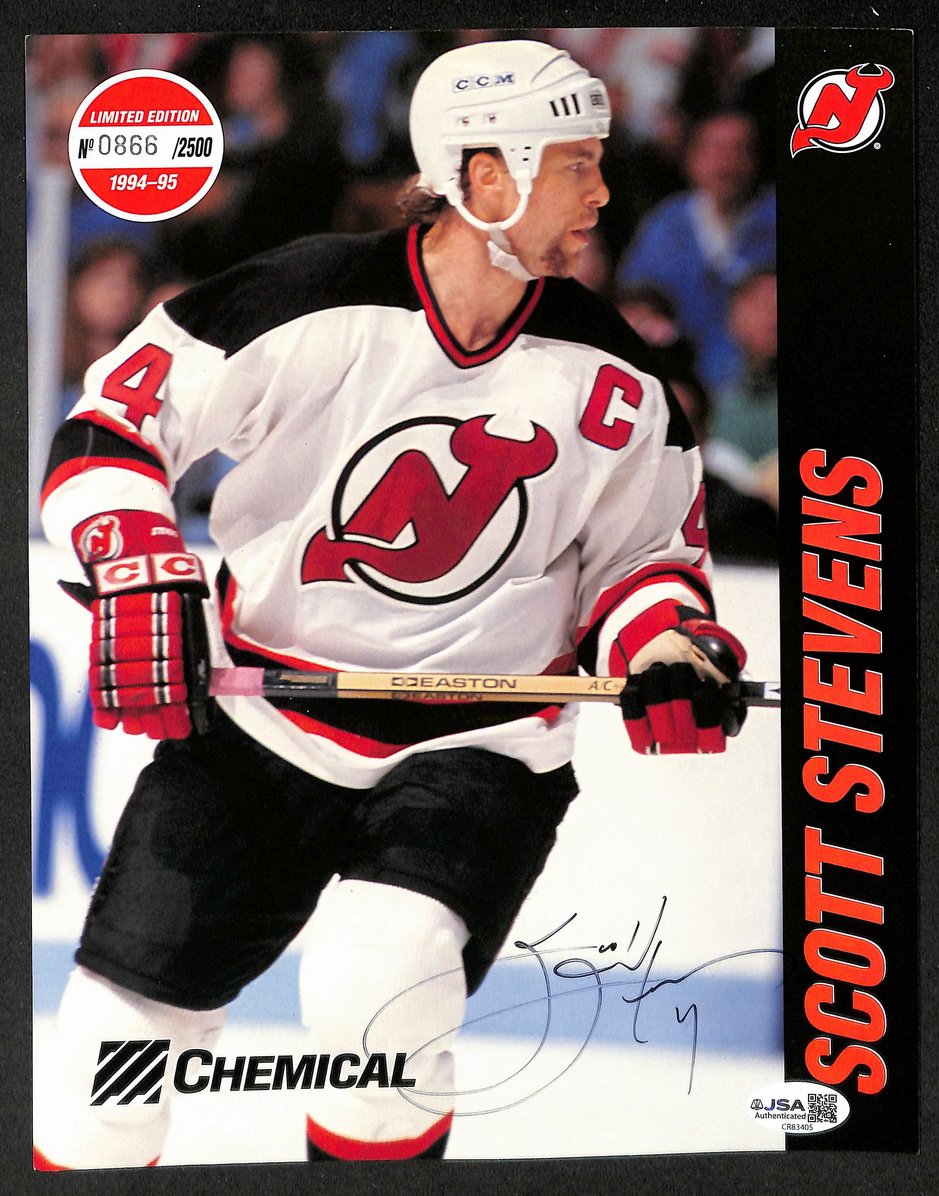 Scott Stevens HOF Autographed/Signed 9x11 Team Issued Photo Devils JSA BA211714