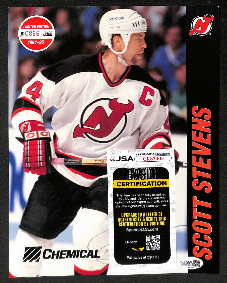 Scott Stevens HOF Autographed/Signed 9x11 Team Issued Photo Devils JSA BA211714
