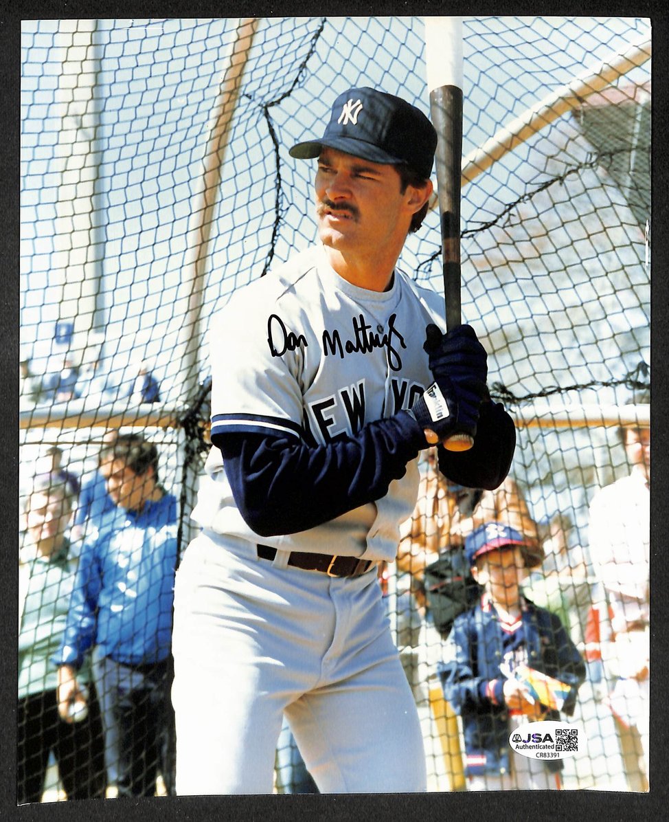 Don Mattingly Autographed/Signed 8x10 Photo Yankees JSA BA211715