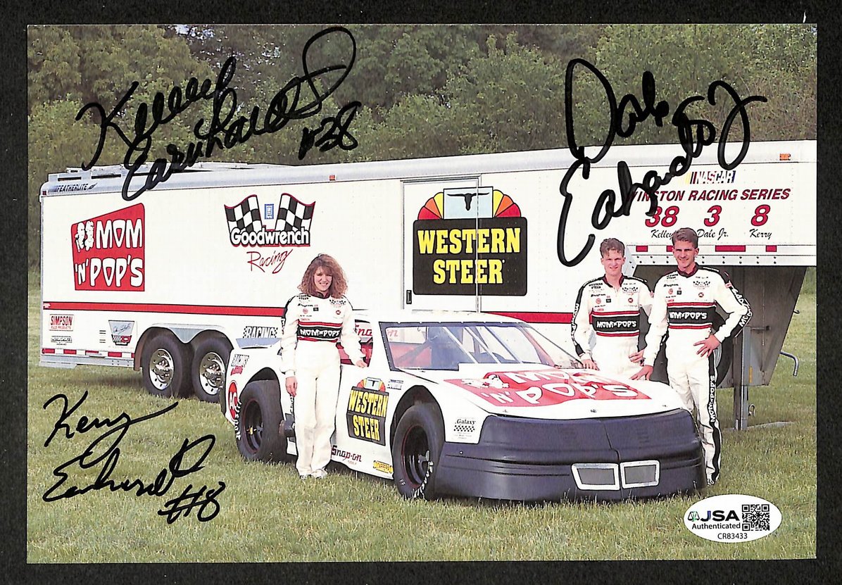 Dale Kerry & Kelly Earnhardt Autographed/Signed 5x8 Photo NASCAR JSA BA211721