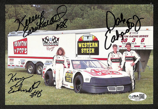 Dale Kerry & Kelly Earnhardt Autographed/Signed 5x8 Photo NASCAR JSA BA211721