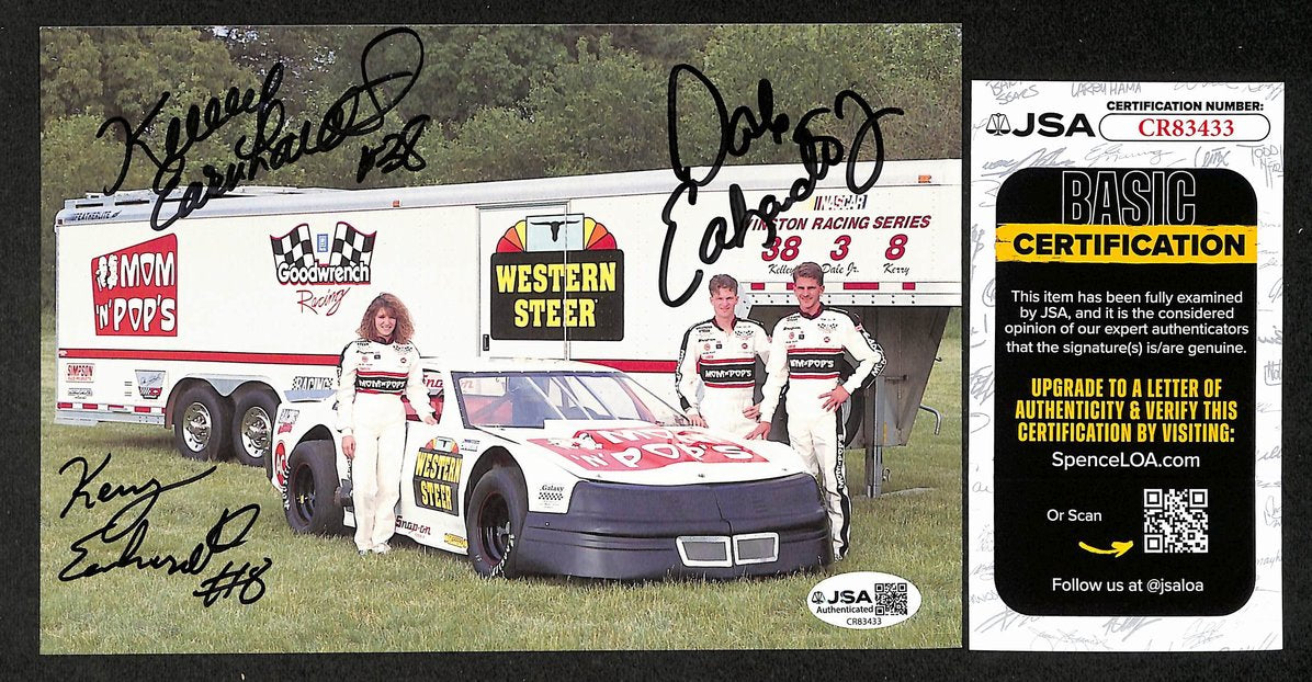 Dale Kerry & Kelly Earnhardt Autographed/Signed 5x8 Photo NASCAR JSA BA211721