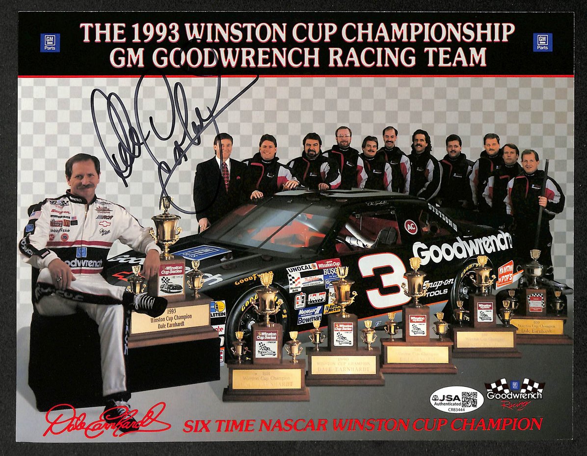 Dale Earnhardt Autographed/Signed 8x10 Photo NASCAR JSA BA211722