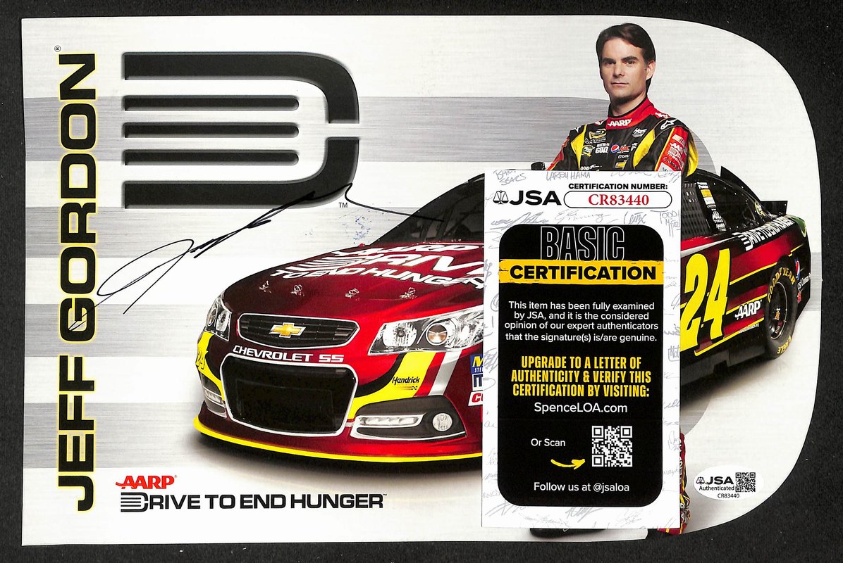 Jeff Gordon Autographed/Signed 8x10 Photo NASCAR JSA BA211723