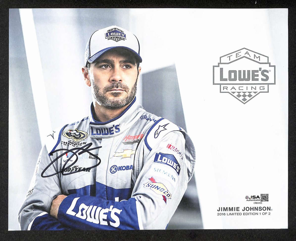 Jimmie Johnson Autographed/Signed 8x10 Photo NASCAR JSA BA211724