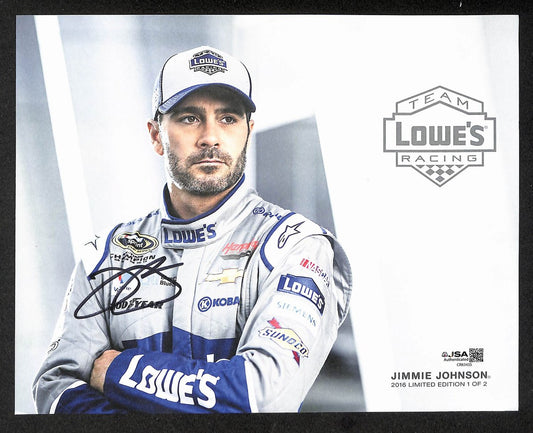 Jimmie Johnson Autographed/Signed 8x10 Photo NASCAR JSA BA211724