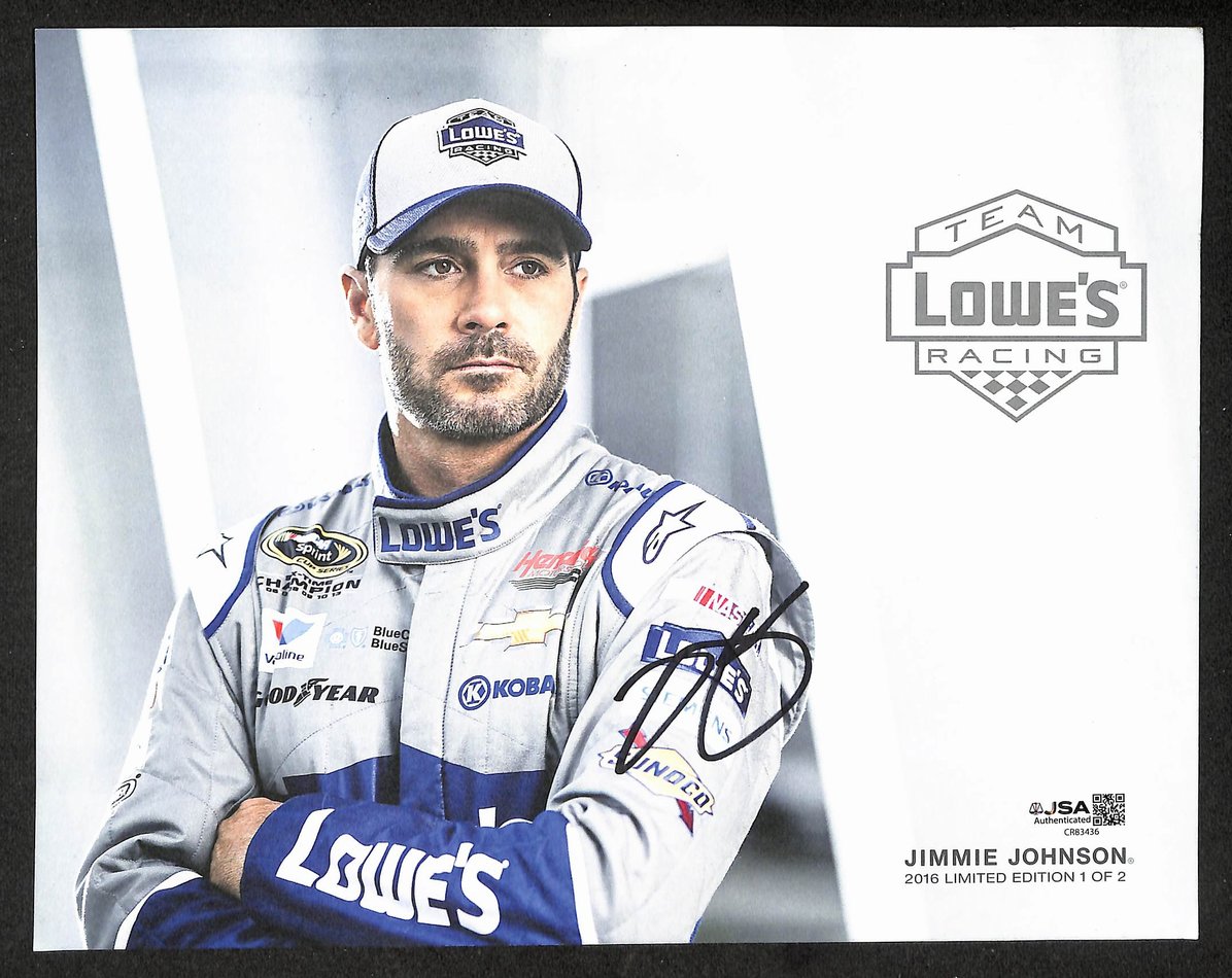 Jimmie Johnson Autographed/Signed 8x10 Photo NASCAR JSA BA211725