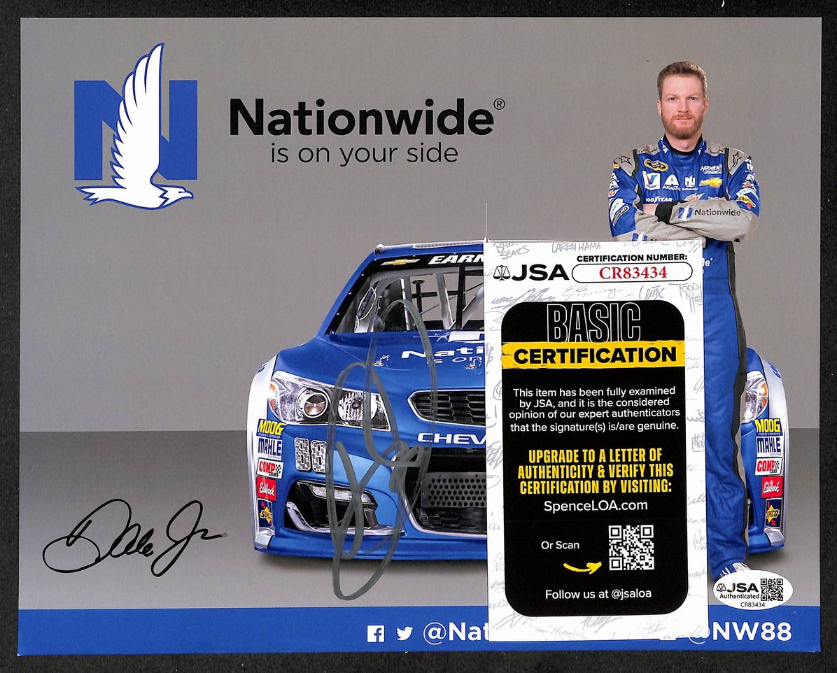 Dale Earnhardt Jr Autographed/Signed 8x10 Photo NASCAR JSA BA211727