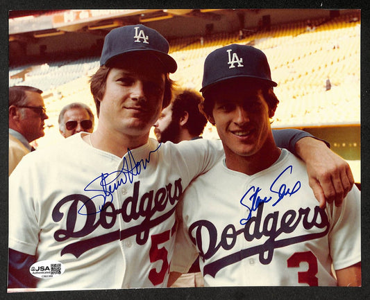 Steve Howe & Steve Sax Autographed/Signed 8x10 Photo Dodgers JSA BA211728