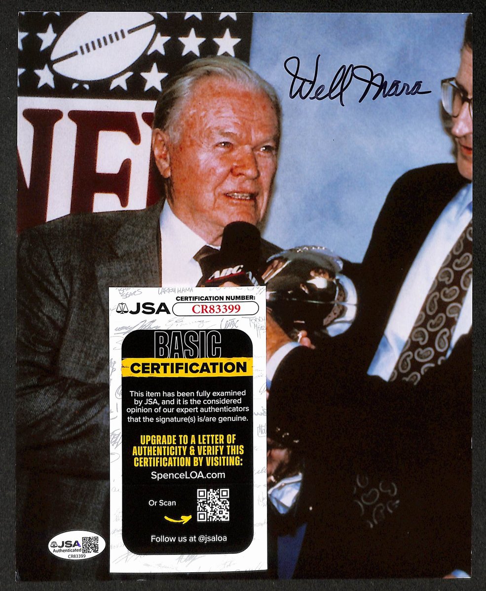 Wellington Mara HOF Autographed/Signed 8x10 Photo Giants JSA BA210384