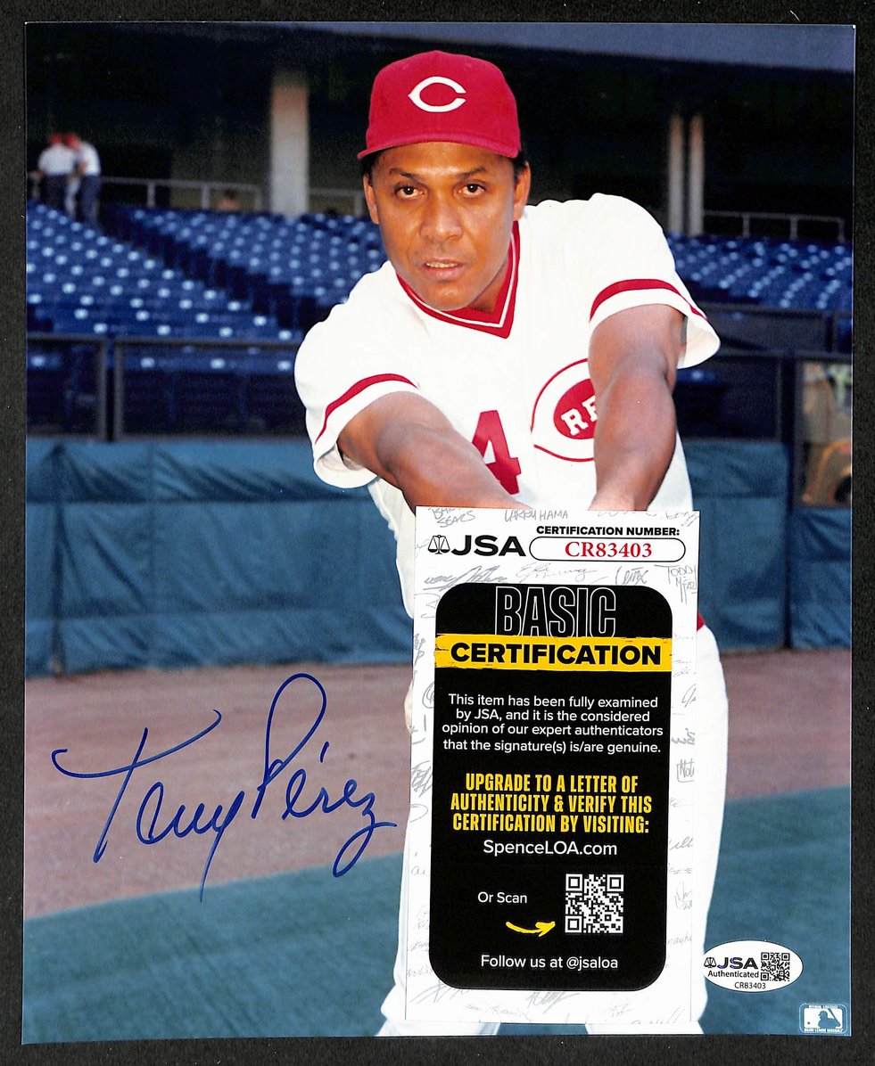Tony Perez HOF Autographed/Signed 8x10 Photo Reds JSA BA210388