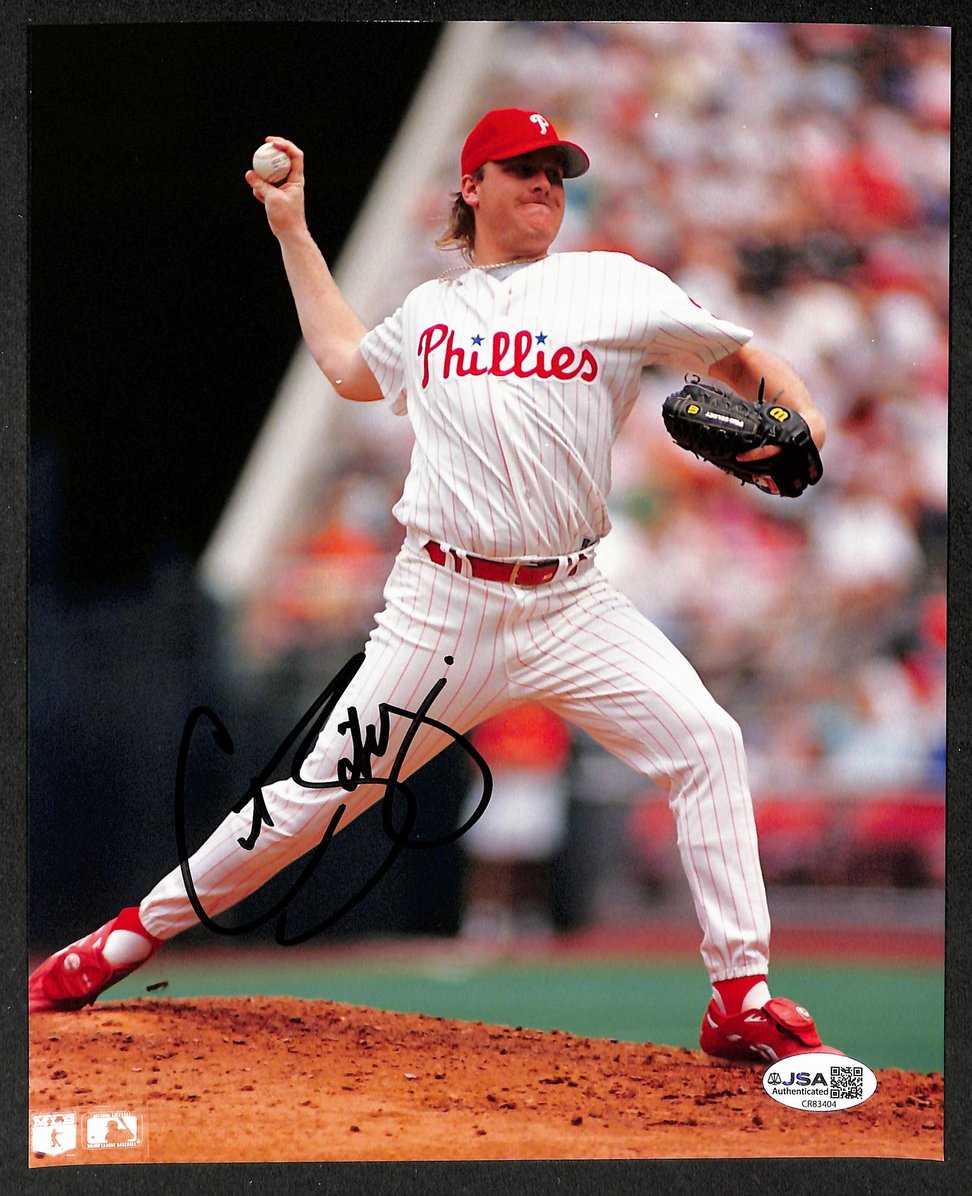 Curt Schilling HOF Autographed/Signed 8x10 Photo Phillies JSA BA210389