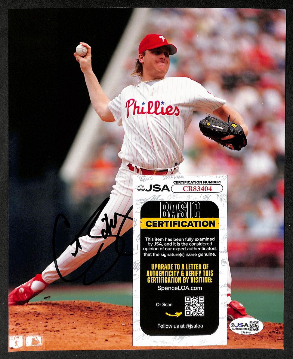 Curt Schilling HOF Autographed/Signed 8x10 Photo Phillies JSA BA210389