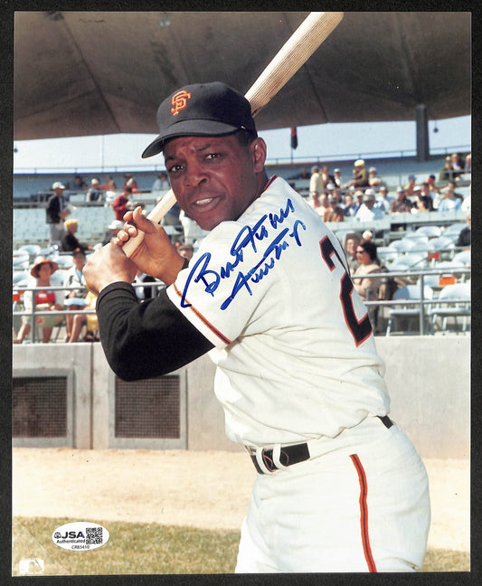 Willie Mays HOF Autographed/Signed 8x10 Photo Giants JSA BA210391
