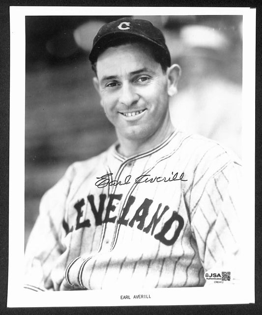 Earl Averill HOF Autographed/Signed 8x10 Photo Indians JSA BA210393