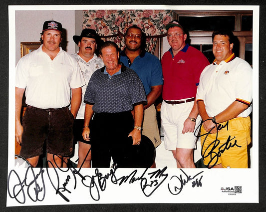 Redskins Hogs - Jacoby Grimm + 4 Autographed/Signed 8x10 Photo  JSA BA210397